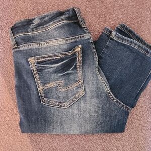 Silver Jeans Medium Blue Straight Leg Denim